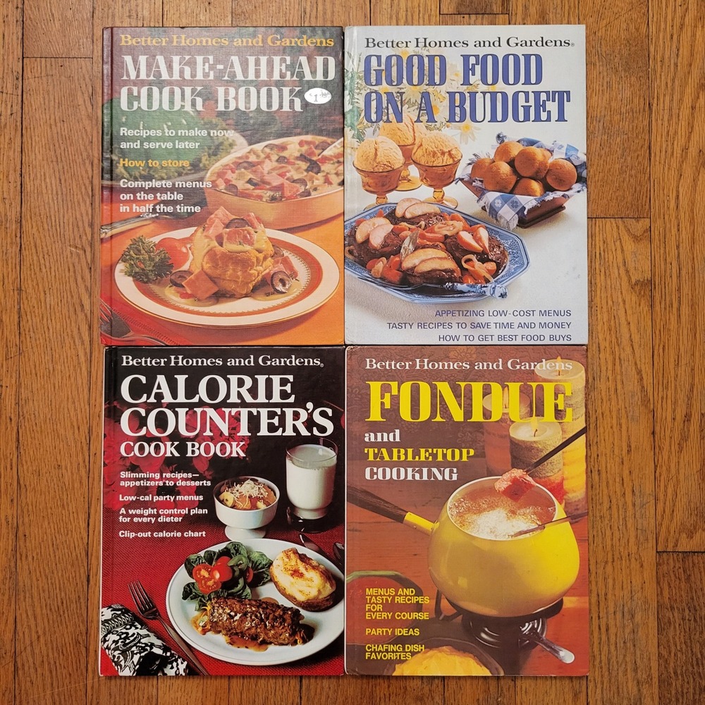 4 Better Homes and Gardens Cookbook Lot 1970s Fondue Make Ahead Budget Vintage